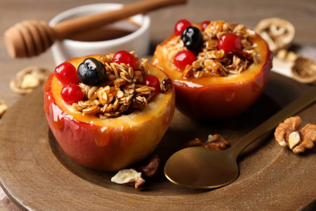 Faucibus orci luctus et ultrices posuere Concept Tasty Food With Baked Apples Close Up 1 1024x683